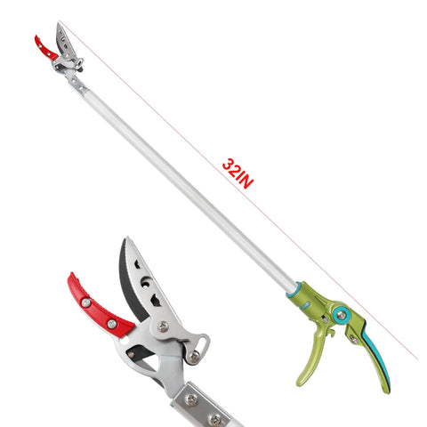 32 Inch Pole Pruner With Long Reach No Ladder Required For Safe Pruning One Hand Use Snip Grip Technology Lightweight Tree Trimmer