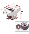 Fixed TPR Rubber Caster Wheels Low Profile Non Swivel Design Dead Silent Roll with size dimensions for furniture upgrades.
