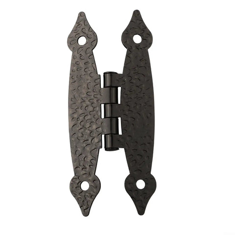 4 Pack Antique H Shape Cabinet Hinges 3.5 Inch Flat Flush Mount Door Hinges solid cast iron, detailed view of vintage hinge.