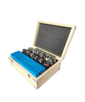Top Shelf 21 Piece Keyway Puller Set HSS Steel Pusher Extractor Gear Removal Tool Kit For Hardcore Mechanics Who Gonna Need Some Badass Reliability On Jobsite Daily in a wooden case showing tools.
