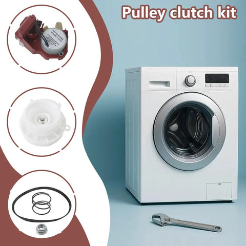 Washer Repair Kit For Front Load Machines With W10006355 W10721967 And W10006384 includes clutch kit, actuator, belt.