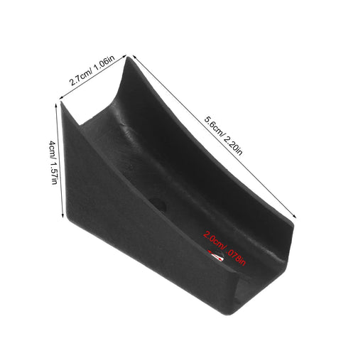 Boat Shape Chair Foot Pads With Screws, U Shaped Floor Protectors, Grippy No Slip Rubber Feet detailed dimensions view