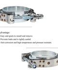 3.5 Inch Stainless Steel V Band Clamp Kit With Male And Female Flanges For Turbo Exhaust Systems, side view