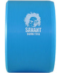 Savant Derby Quad Skate Wheels 91A Blue Green Urethane With Oversized Core For Lighter Weight And Smoother Spins, side view