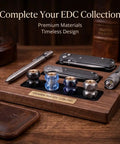 Tight Cnc Precision Mechanical Grooved Paracord Bead With Blue Pc Sleeve For Edc Lanyard Custom Diy Knife Flashlight Keychain Outdoor Gear Big Time Upgrade on display with EDC tools.