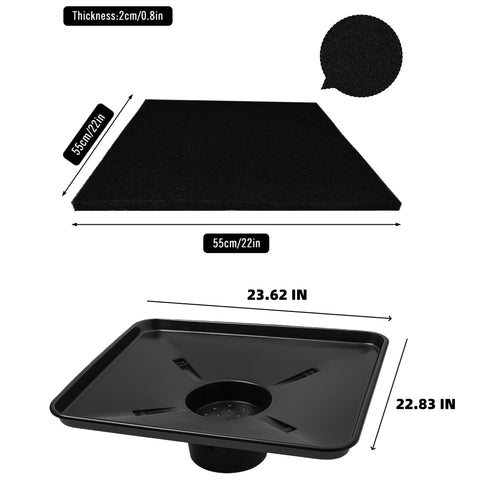 Universal Transmission Drain Pan Kit With No Spill Splash Pads Includes Two 22 Inch Pads Heavy Duty Plastic Oil Change Tray dimensions