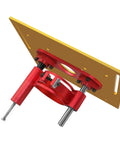 Pro Level Router Table Lift Kit for Woodworking Pros Manual Precision Base Plate Insert with aluminum bracket and metal components.