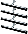 4 Pack Double Foam Floor Squeegee For Concrete And Industrial Floors, Heavy Duty Stainless Steel Scrubber With EVA Foam Blade, 18 Inch Wide