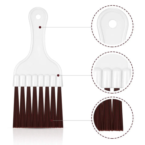 4 Pack Coil Brush Set For Air Conditioner Condenser And Refrigerator Cleaning HVAC Coil Cleaner with brown bristles and white handle