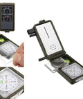 Survival Compass Kit For Camping And Hiking With Thermometer Hygrometer LED Light Whistle Ruler Magnifier in use
