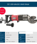 Pro Hydraulic Scissor Crimping Tool SC-16A Electric Steel Bar Cutter with ergonomic grip and NSK bearing motor.