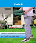 Person holding folded Foldable Portable Water Storage Bladder Tank 946L 250 Gallon Large Capacity For Camping Truck RV Outdoor