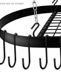 18 Pack 4 Inch Heavy Duty S Hooks For Oval Ceiling Pot Rack And Kitchen Organization Durable Hangers, black on rack