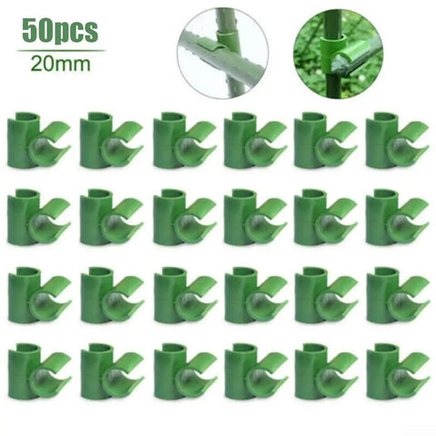 50 Pcs Garden Frame Rod Connector Clips For Plant Trellis And Greenhouse Film Brackets Climbing Pergola Supports 11mm 16mm 20mm No Fuss Clip On Installation, 20mm size