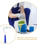 Heavy Duty Paint Roller Covers With Frame For Crisp Wall And Edge Painting Smooth Operator Handle Grip Easy Control Tool For Diy Projects shown with paint bucket