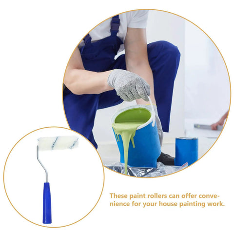 Heavy Duty Paint Roller Covers With Frame For Crisp Wall And Edge Painting Smooth Operator Handle Grip Easy Control Tool For Diy Projects shown with paint bucket