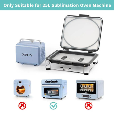 Pro Grade 3D Vacuum Sublimation Tray and Pump Set for 25 L Sublimation Oven, 80 W Kit showing tray and pump components