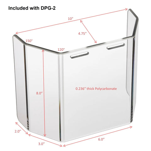 Heavy Duty Drill Press Guard OSHA Shield For 4 To 6.5 Inch Columns, 10" x 8" polycarbonate piece, fits bench top and floor models.
