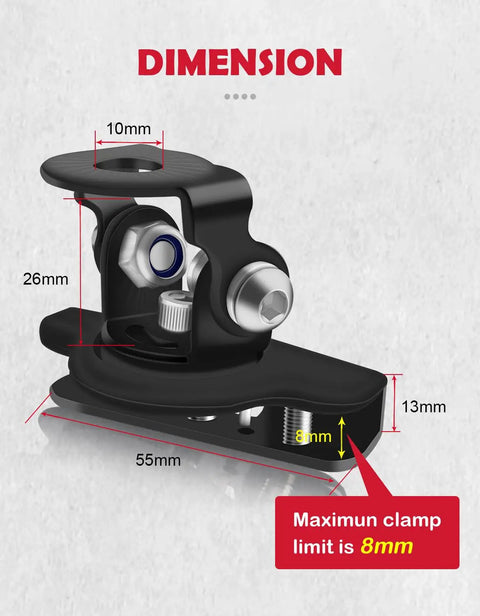 Universal Led Light Bar Hood Mounts Nondestructive Installation 304 Stainless Steel Black Finish Hood Clamp Brackets dimensions