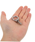 Stainless Steel Eye Bolt M6x20 Closed Ring Anchor For Lifting With Anti Loosening Hardware Beefy Heavy Duty Hook Bolt For Rigging Securing Equipment And Industrial DIY Projects, shown in hand