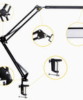 Led Desk Lamp With Clamp And Swing Arm For Easy Setup, Eye Friendly Reading Light With 3 Color Modes And 10 Brightness Levels