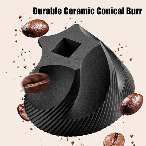 Portable Electric Burr Coffee Grinder With 38 Adjustable Grind Settings For Espresso French Press ceramic conical burr, durable coffee grinding.