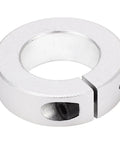 Premium Aluminum Alloy Split Shaft Collar Clamping Full Kit With 1 Inch Bore Built For Heavy Gear Box Assemblies And Shaft Positioning Inside Industrial Machines To Hold Motors Tight Without Any Slippage During Real World Tasks Daily. silver split shaft collar with 1 inch bore and clamping screw