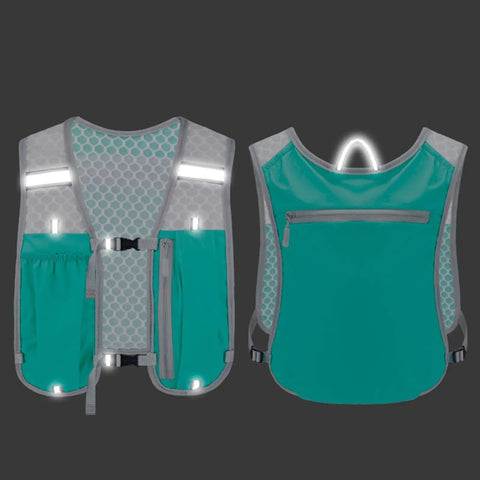 Front and back view of Go To Hydration Vest For Running And Trail Gear With Multiple Pockets Lightweight Hydration Backpack.