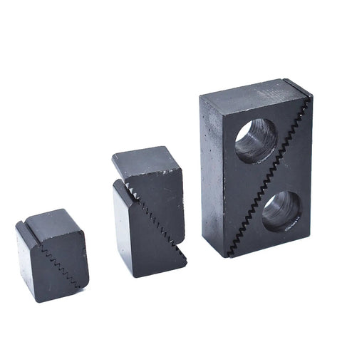 Components of Seven Sixteenths Inch T Slot Clamp Kit with textured surface and metal build for Bridge Slot Milling Machines and CNC Tools.
