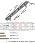 Crystal Glass Rhinestone Cabinet Pulls 4 Pack Shiny Dresser Knobs Handles For Cupboard Wardrobe Doors With 3.8 Inch Hole Centers And Included Screws In Lengths 0.87 0.98 And 1.18 Inches diagram with dimensions and screw sizes