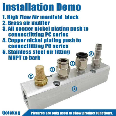 Two Way Four Port Air Manifold With Half Inch NPT Supply Port And Quarter Inch NPT Outlets Aluminum Silver Mounting Hole Heavy Duty Pneumatic Distributor For Multiple Locations Up To 450 PSI, installation demo