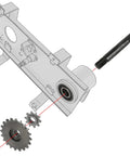 Heavy Duty Mini Bike Jackshaft Shaft Kit With 420 Sprocket For Coleman CT200U And Baja Go Kart Quick Swap showing gear and bearing assembly.