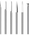 Six Piece 3mm Shank Wood Carving Drill Bit Set For Engraving And Grinding, Pro Grade High Speed Steel Bits displayed in a row