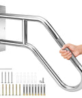 Top Shelf 304 Stainless Steel Handrails For Outdoor Steps Wall Mount Hella Tough Porch Railing with hand grip and fixtures.