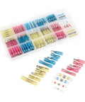Top Notch 150 PCS Insulated Wire Terminals And Butt Connectors Solder Sleeve Assorted Heat Shrink Kit For Cars Trucks And Wiring Projects, assorted sizes in tray
