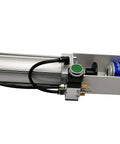 Beefy Pneumatic Can Crusher For Aluminum Cans With Metal Frame Eco Friendly Recycling Tool Crushes Soda And Beer Cans Up To 2.8 Diameter And 7.1 Long Plug And Play Air Fitting 90 To 120 PSI shown with soda can