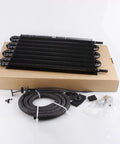 Eight Row Transmission Cooler Kit Universal 8 Pass Trans Cooler Aluminum Remote Oil Cooler Radiator with hose kit