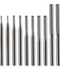 Set of 1/8 Inch Straight Router Bits with 2 Flutes Double Edged Cutters, 1.0mm to 3.175mm Tungsten Steel for Woodworking