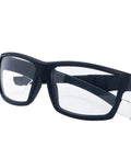 Rock Solid Safety Bifocal Glasses With Side Shields, black frames, clear lenses, ergonomic fit, side shield protection.