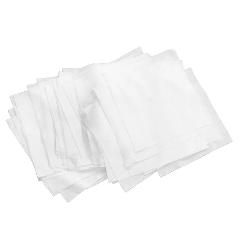 Premium Polyfiber Lint Free Wipers 200 Pack Heavy Duty Clean Room Rags, 200 soft white cleaning cloths stacked for electronics.
