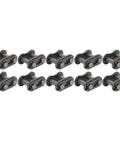 Ten Pack 428 Roller Chain Master Links Heavy Duty Steel Motorcycle Chain Connectors in a row for easy assembly and reuse.