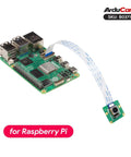 Next Level 16MP IMX519 Autofocus Camera Module For Raspberry Pi 5 And 4B 3B Plus with cable connected to Raspberry Pi board.
