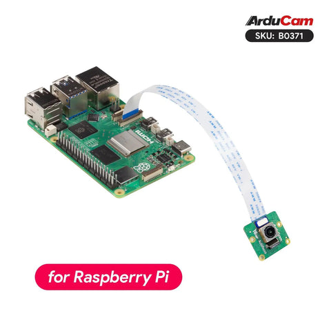 Next Level 16MP IMX519 Autofocus Camera Module For Raspberry Pi 5 And 4B 3B Plus with cable connected to Raspberry Pi board.