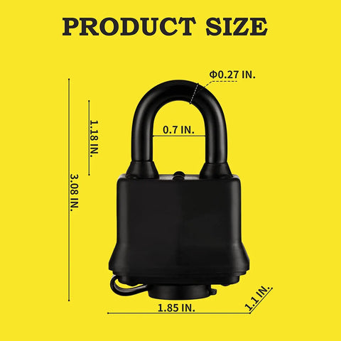 Product dimensions of 12 Pack Weatherproof Padlocks With Keys Keyed Alike Heavy Duty Outdoor Locks With 1 9 16 Inch Wide Body Laminated
