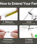 How to Extend Your Fan: Measure, cut, connect, and enjoy new length of Sweet Copper Ceiling Fan Pull Chain Extender Set With Frosted Glass Bulb And Blade Charm Ornament Silver Tone For Easy Peasy Diy Installation Total Home Upgrade And Zero Hassle.