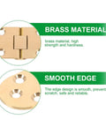 Close-up of Top Tier Pack of Heavy Duty Brass Table Folding Hinges With 180 Degree Rotation showing brass material and smooth edges.