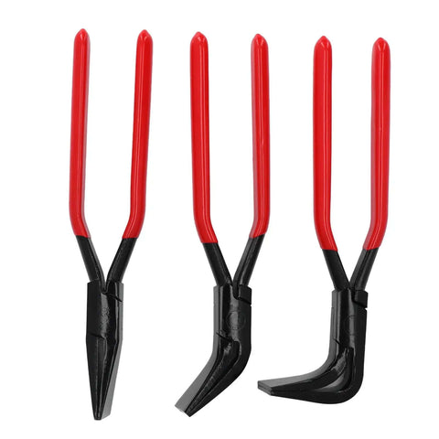Three Piece Pro Grade Heavy Duty Metal Bending Pliers Set With Jaws Straight 45 And 90 Degree Hand Seamers For Precise Sheet Metal Forming