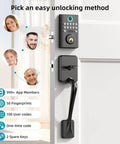 Secure Your Spot Fast With This Smooth Operator Smart Wifi Deadbolt with fingerprint access and handle on door.