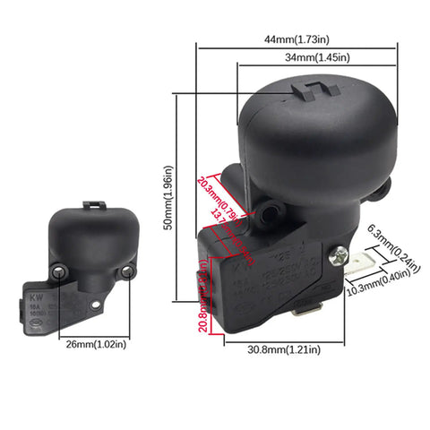 No Nonsense Anti Tilt Safety Tip Over Switch For Outdoor Patio Electric Heaters 16A 125V 250V AC Micro Cutoff Sensor dimensions