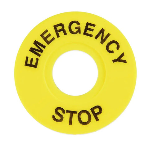 Emergency Stop Ring Sign 60mm Outer Diameter 22mm Inner Diameter Yellow Plastic 2 Pack For Warning Push Button Switch Replacement